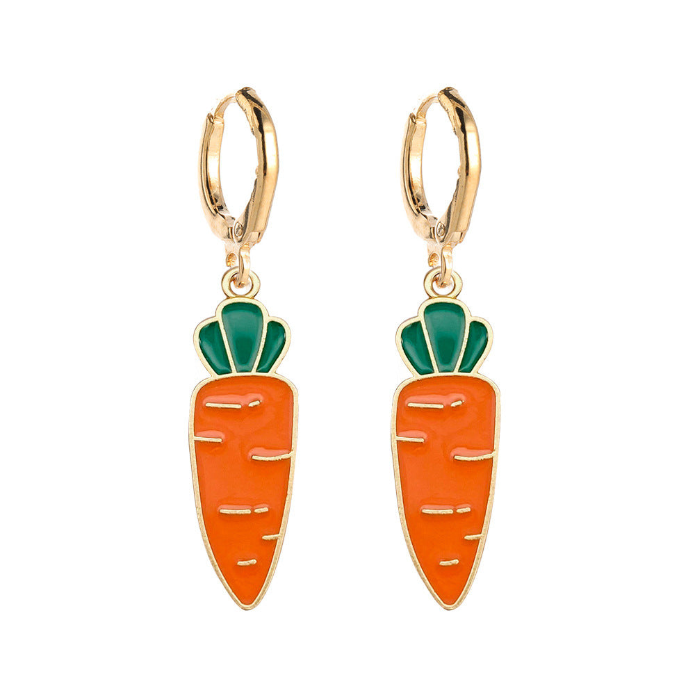 Wholesale Fruit Earrings Lemon Avocado Strawberry Oil Drop Earrings